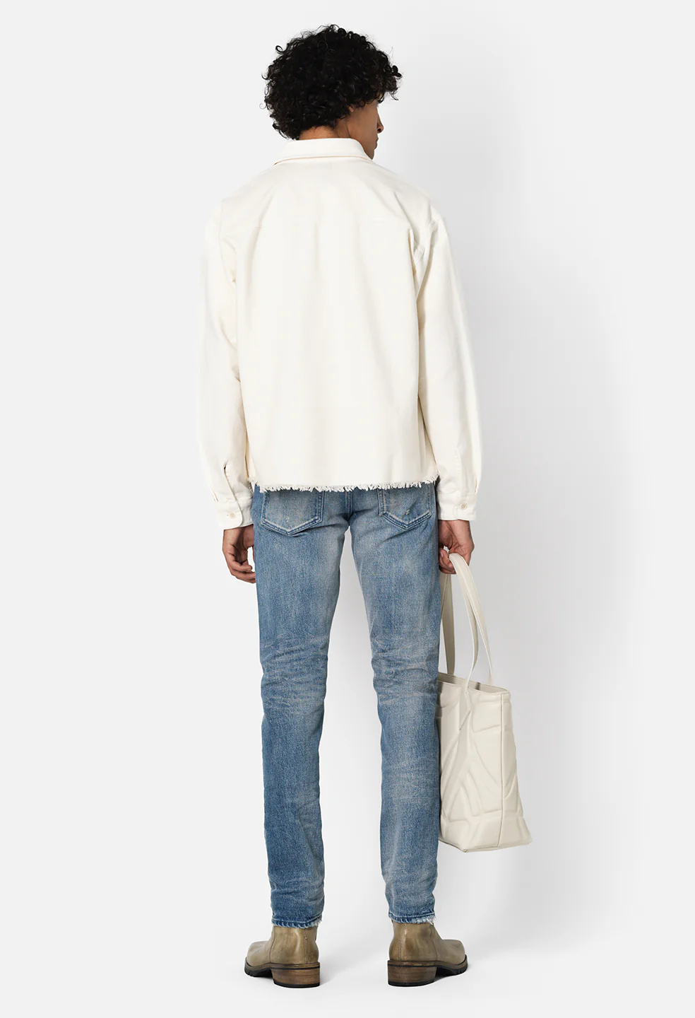 Solid Hemi Oversized Shirt / Salt - Image 6