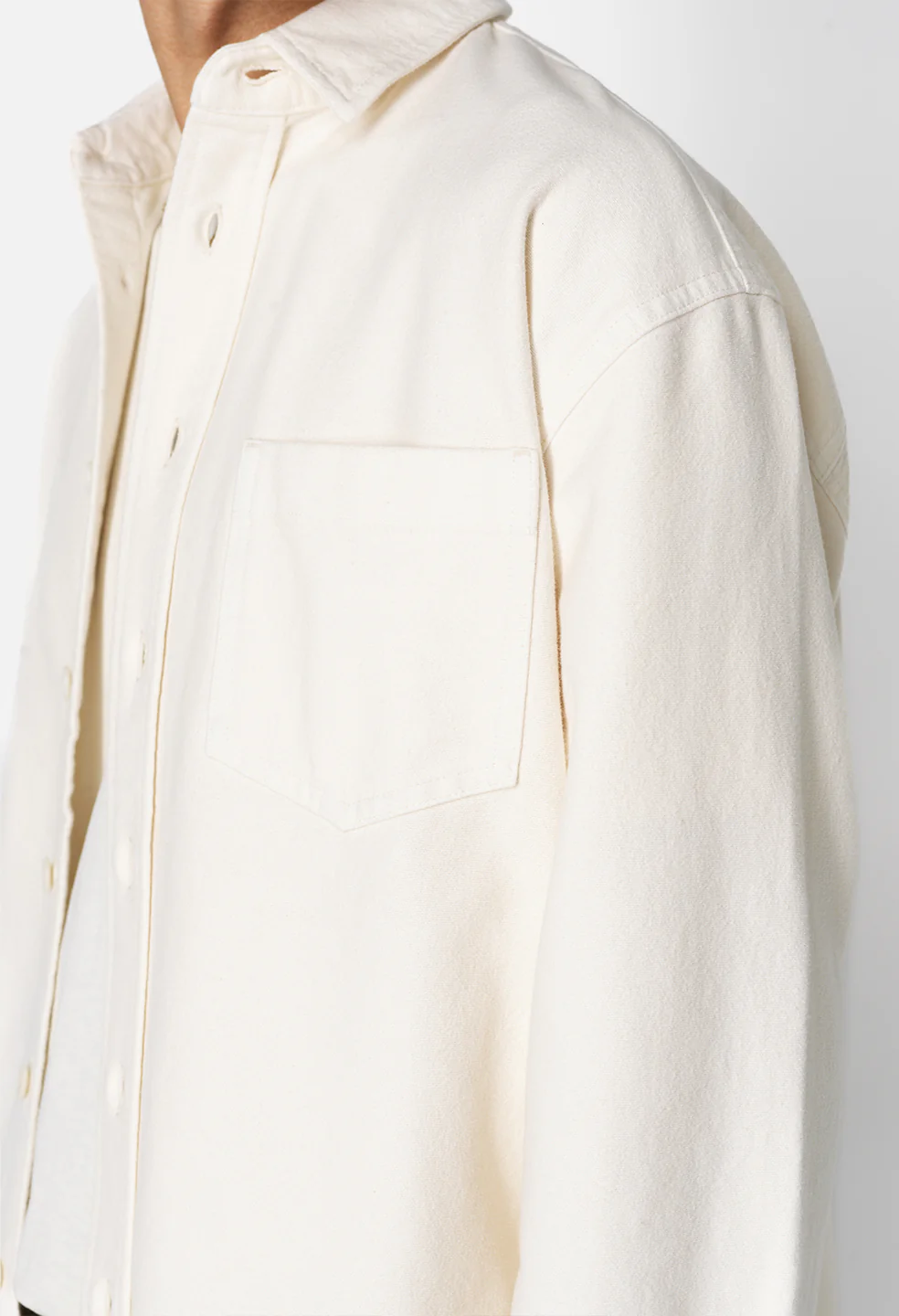 Solid Hemi Oversized Shirt / Salt - Image 7