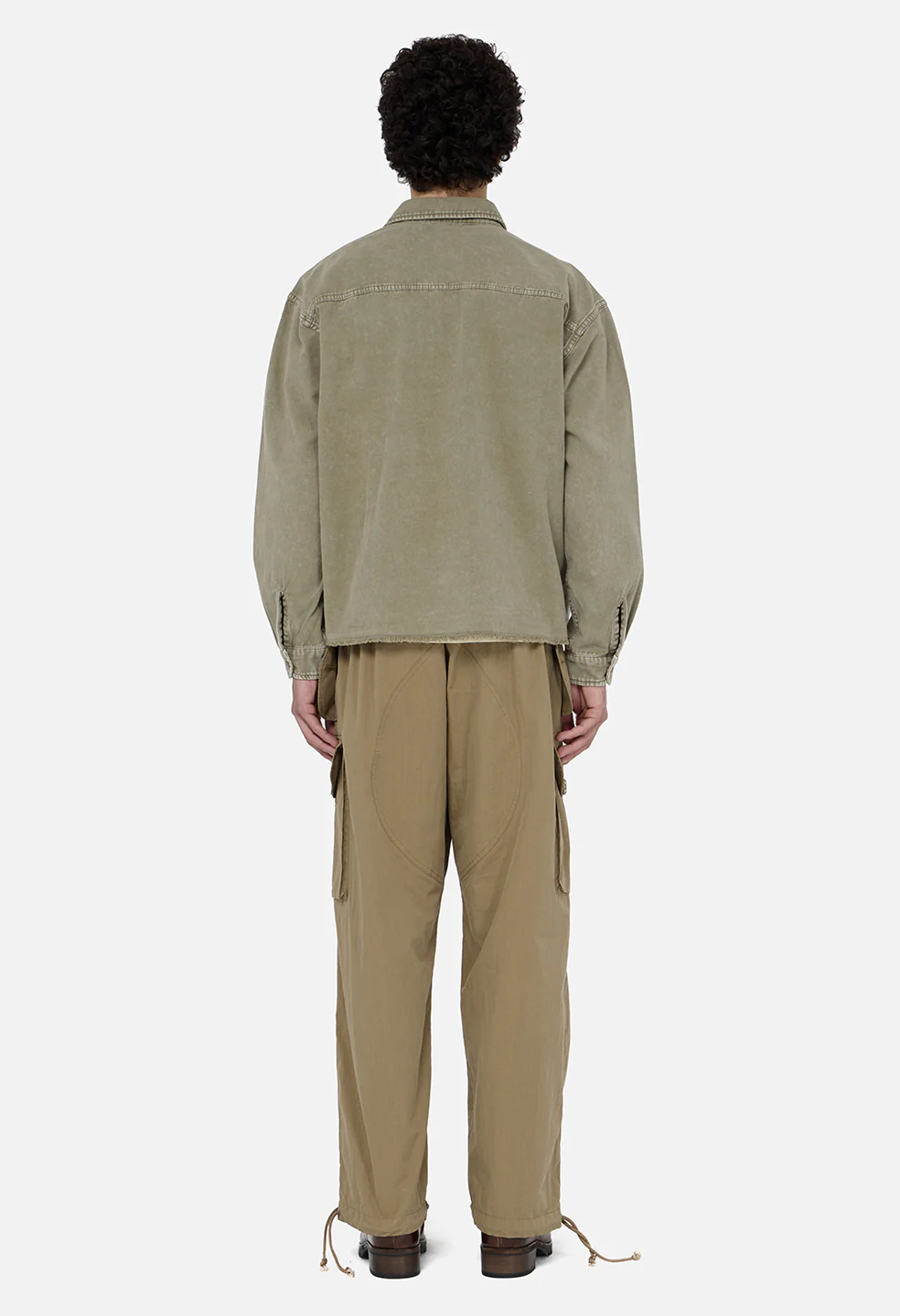 Solid Hemi Oversized Shirt / Washed Khaki - Image 5