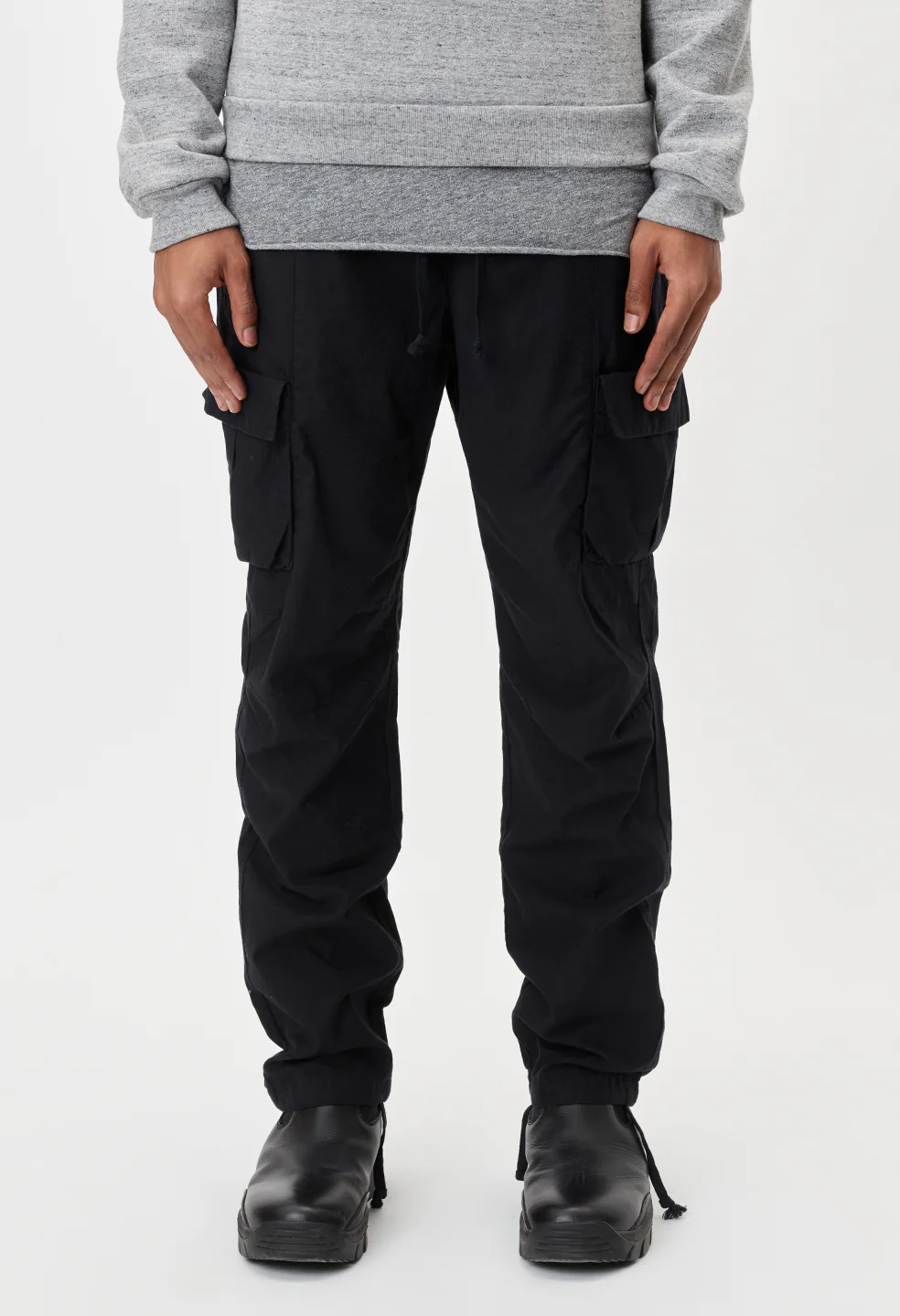 Back Sateen Cargo Pants / Black - Image 3