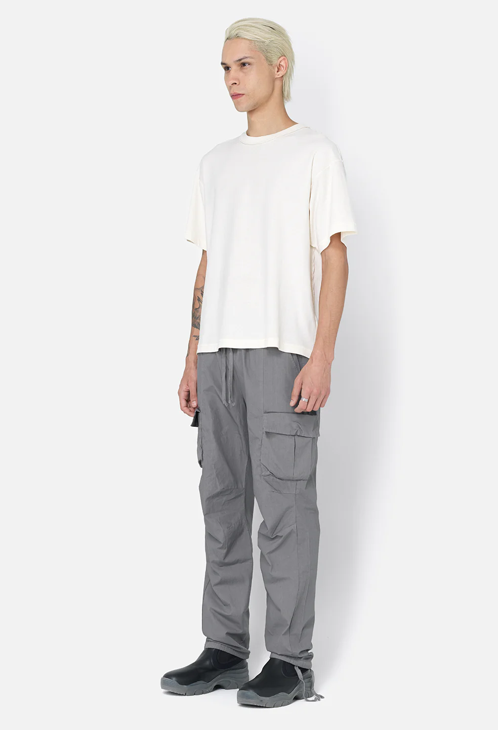 Back Sateen Cargo Pants / Charcoal - Image 4