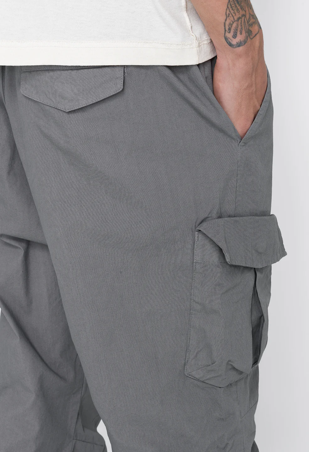 Back Sateen Cargo Pants / Charcoal - Image 7