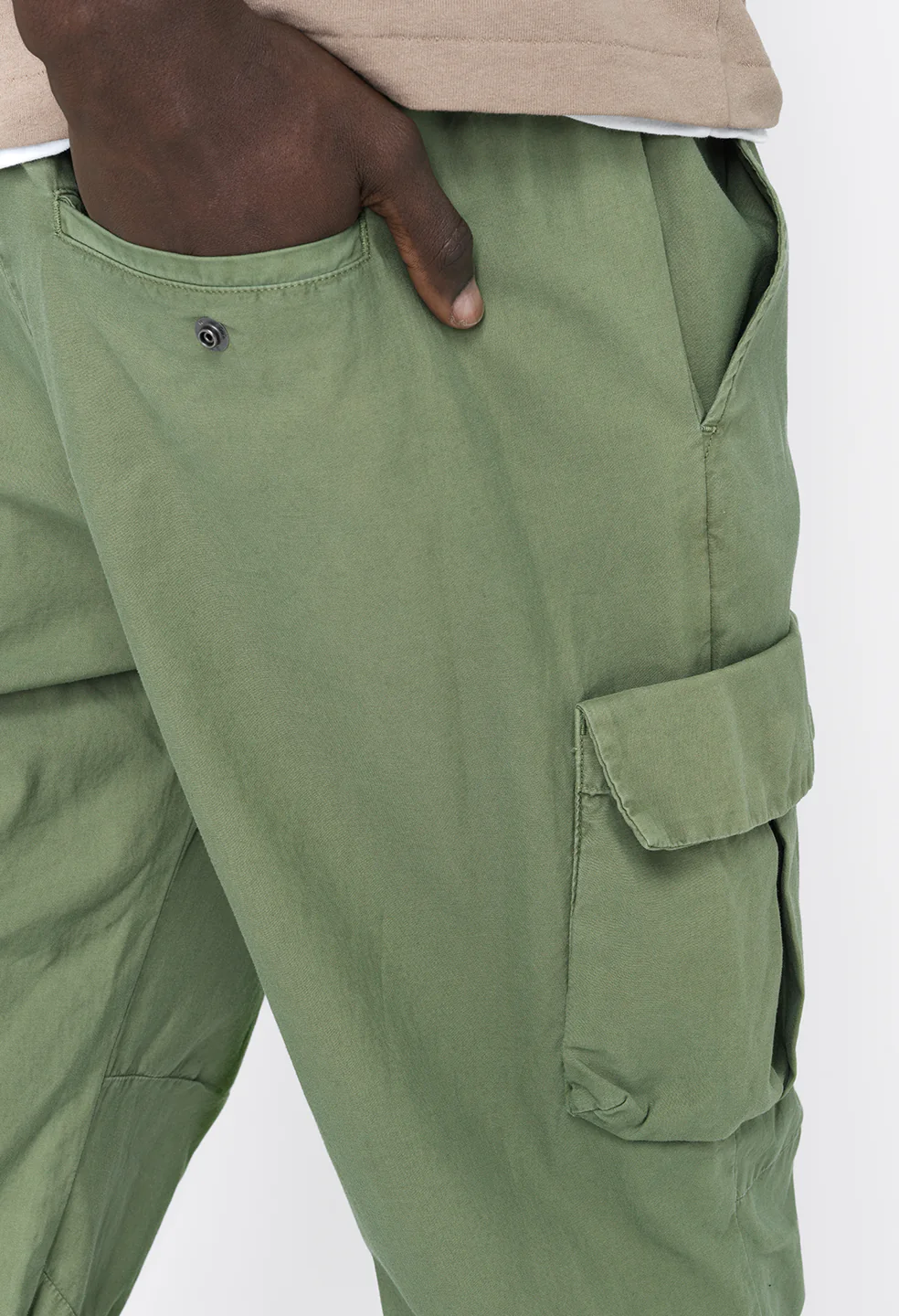 Back Sateen Cargo Pants / Olive - Image 7