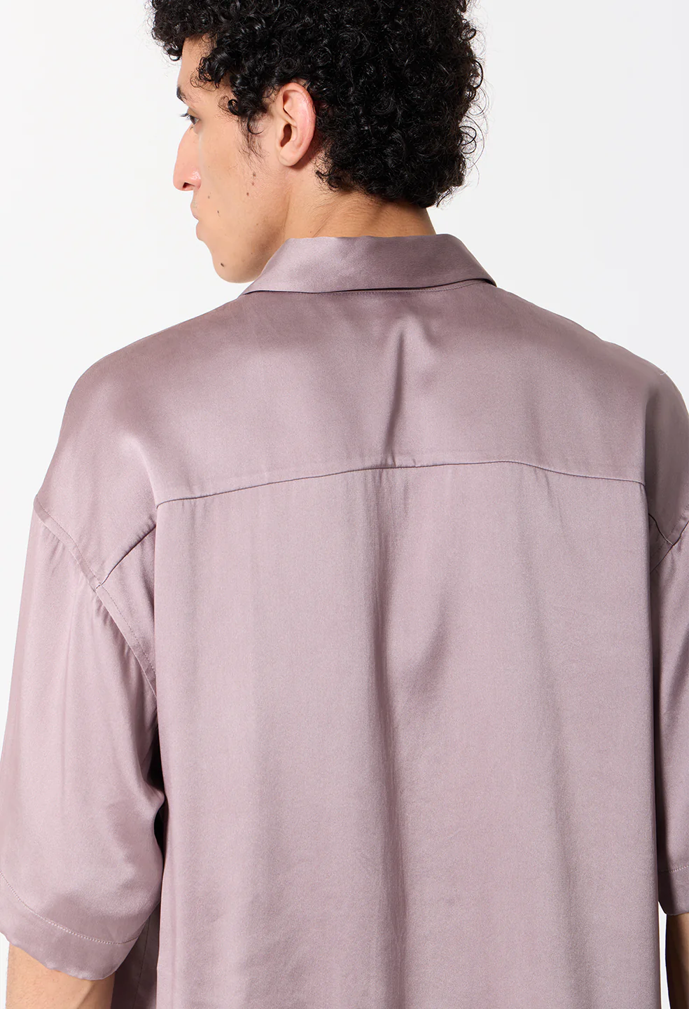 Brushed Silk Button Up / Plum - Image 8