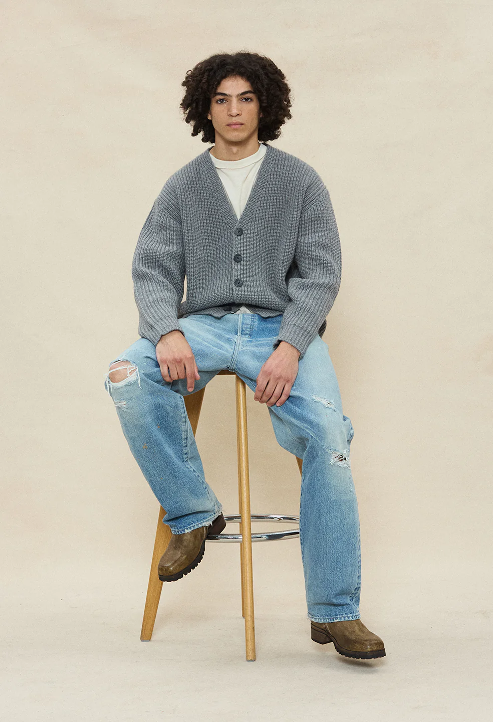 Capri Cashmere Cardigan / Grey - Image 3