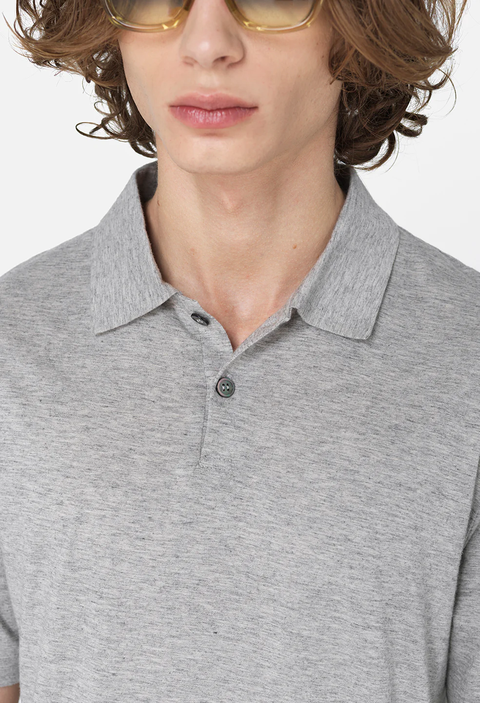 Cotton Cashmere Polo / Grey - Image 6