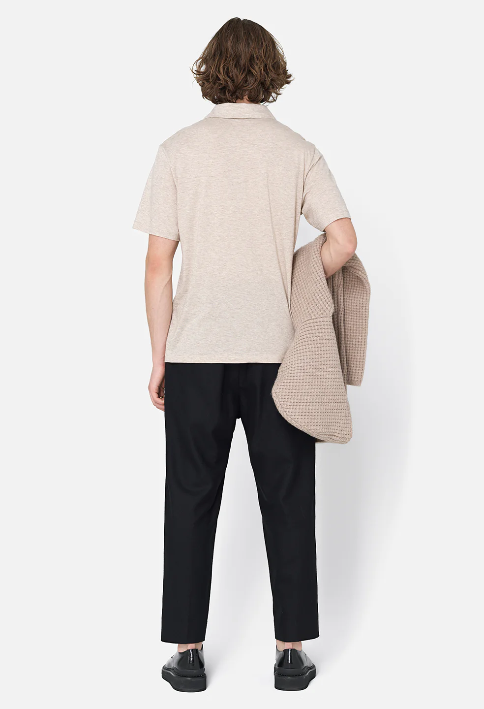 Cotton Cashmere Polo / Tan - Image 5