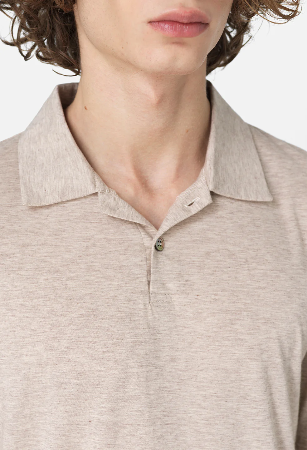 Cotton Cashmere Polo / Tan - Image 6