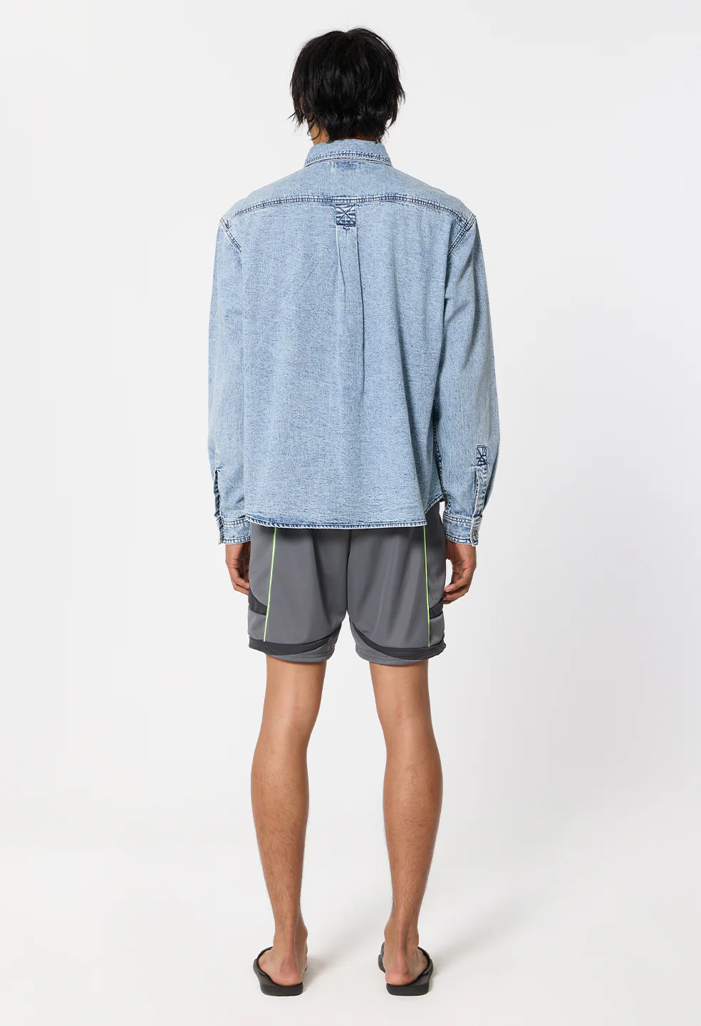Denim Cloak Button Up / Acid Wash - Image 6