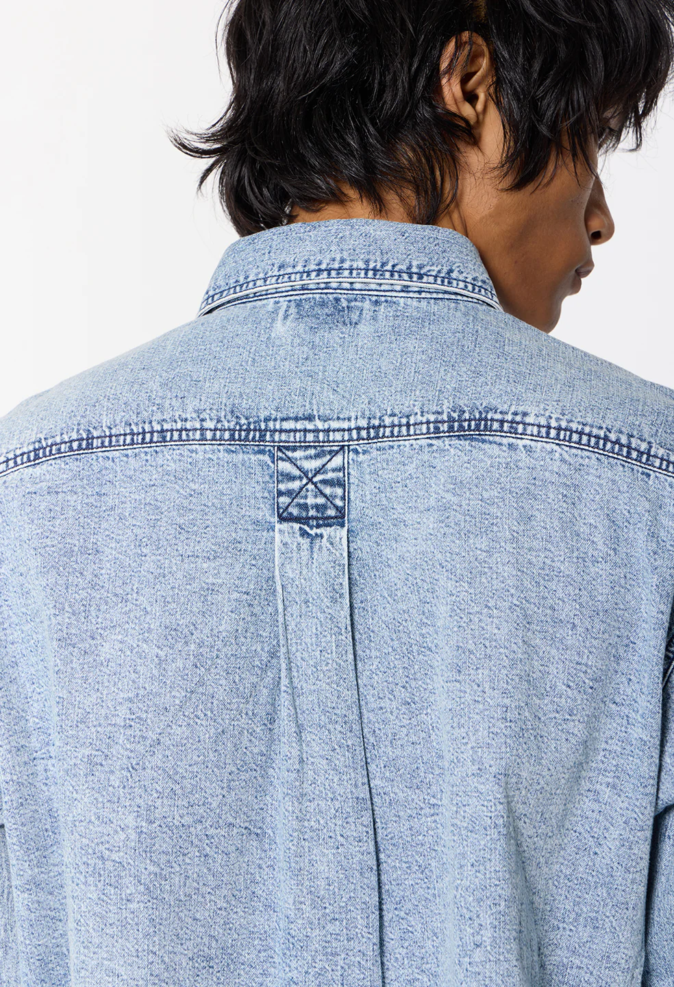 Denim Cloak Button Up / Acid Wash - Image 8