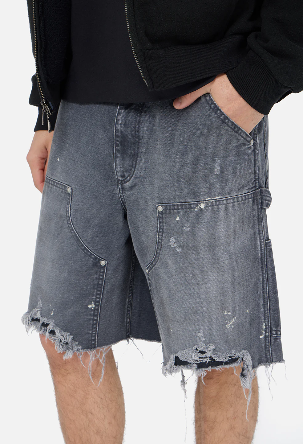 Desert Snow Cut-Off Work Short / Washed Black - Image 2
