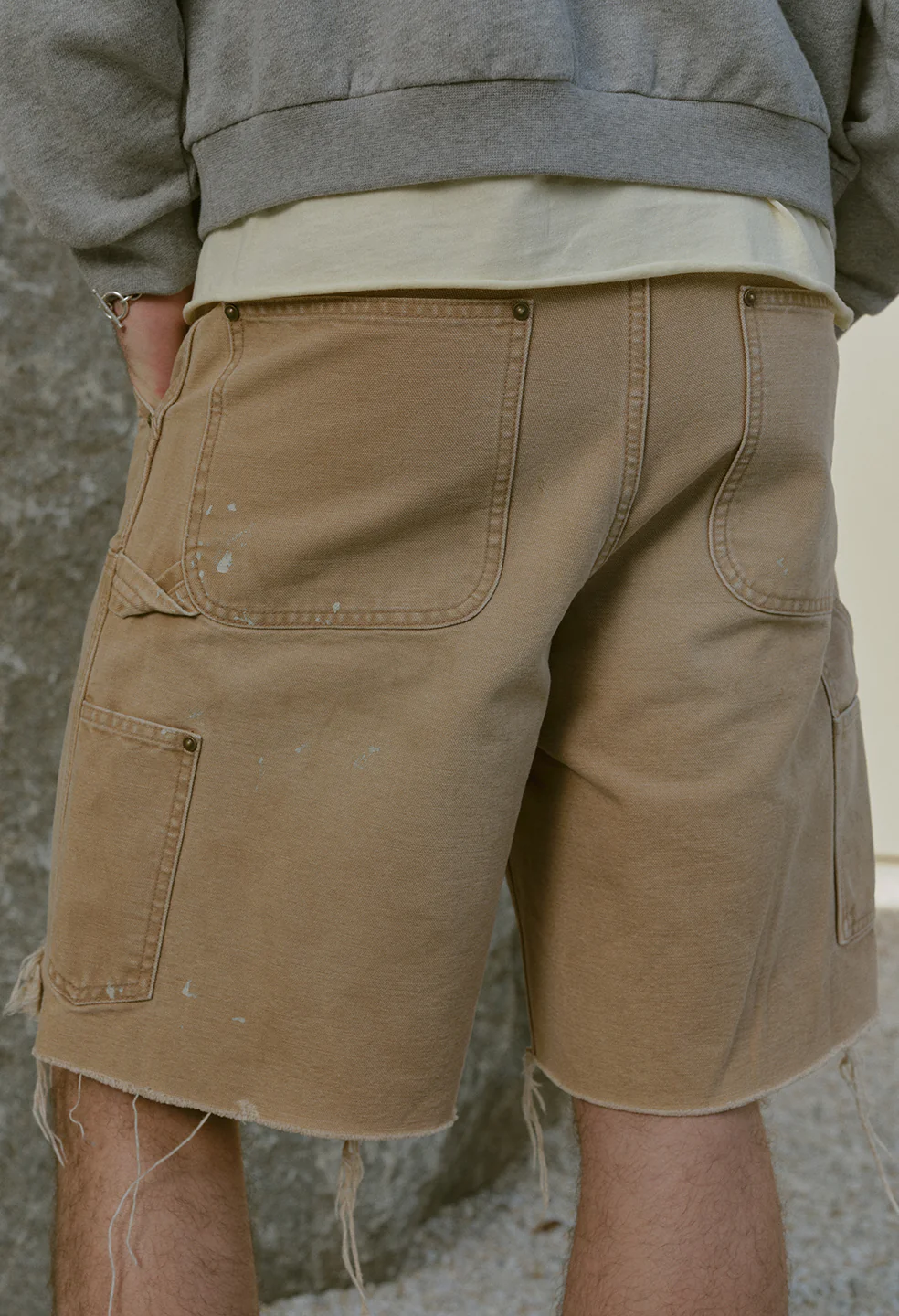 Desert Snow Cut-Off Work Short / Washed Camel - Image 4