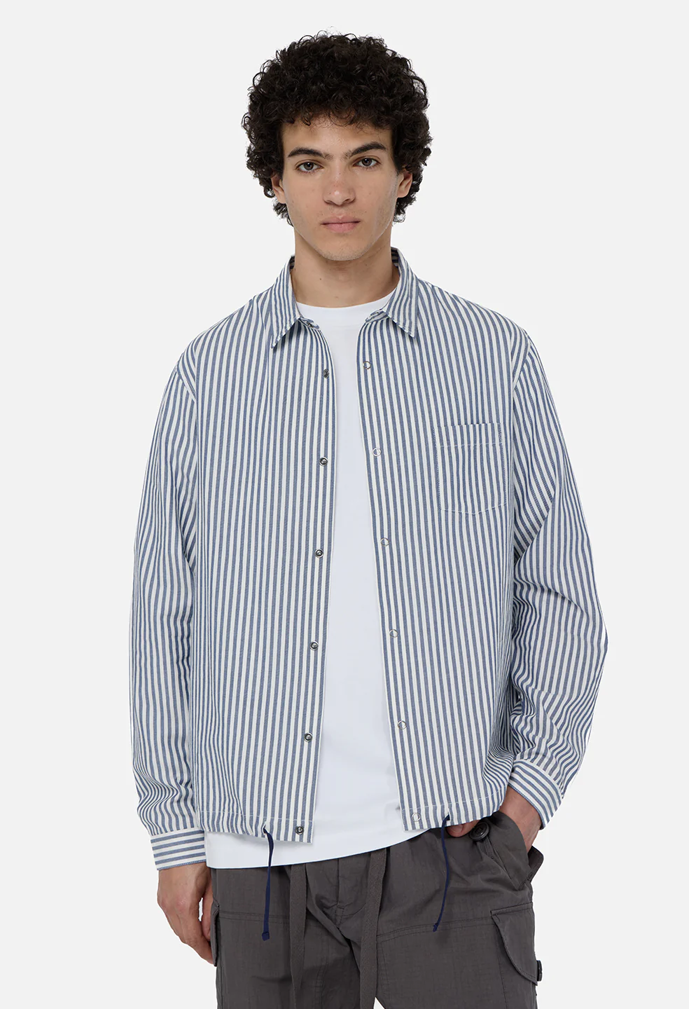 Gallery Snap Shirt / Blue x White Stripe - Image 2