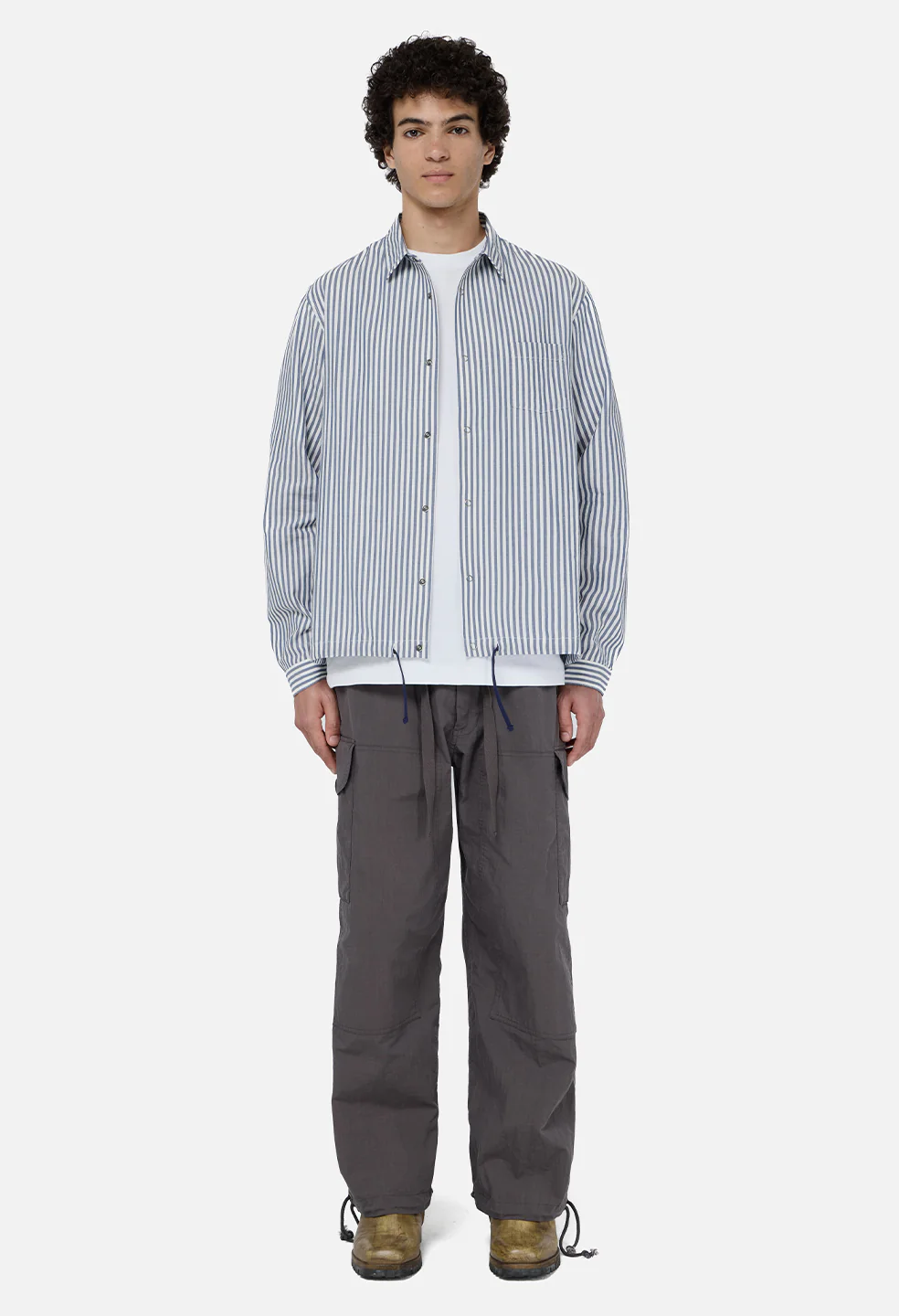 Gallery Snap Shirt / Blue x White Stripe - Image 3