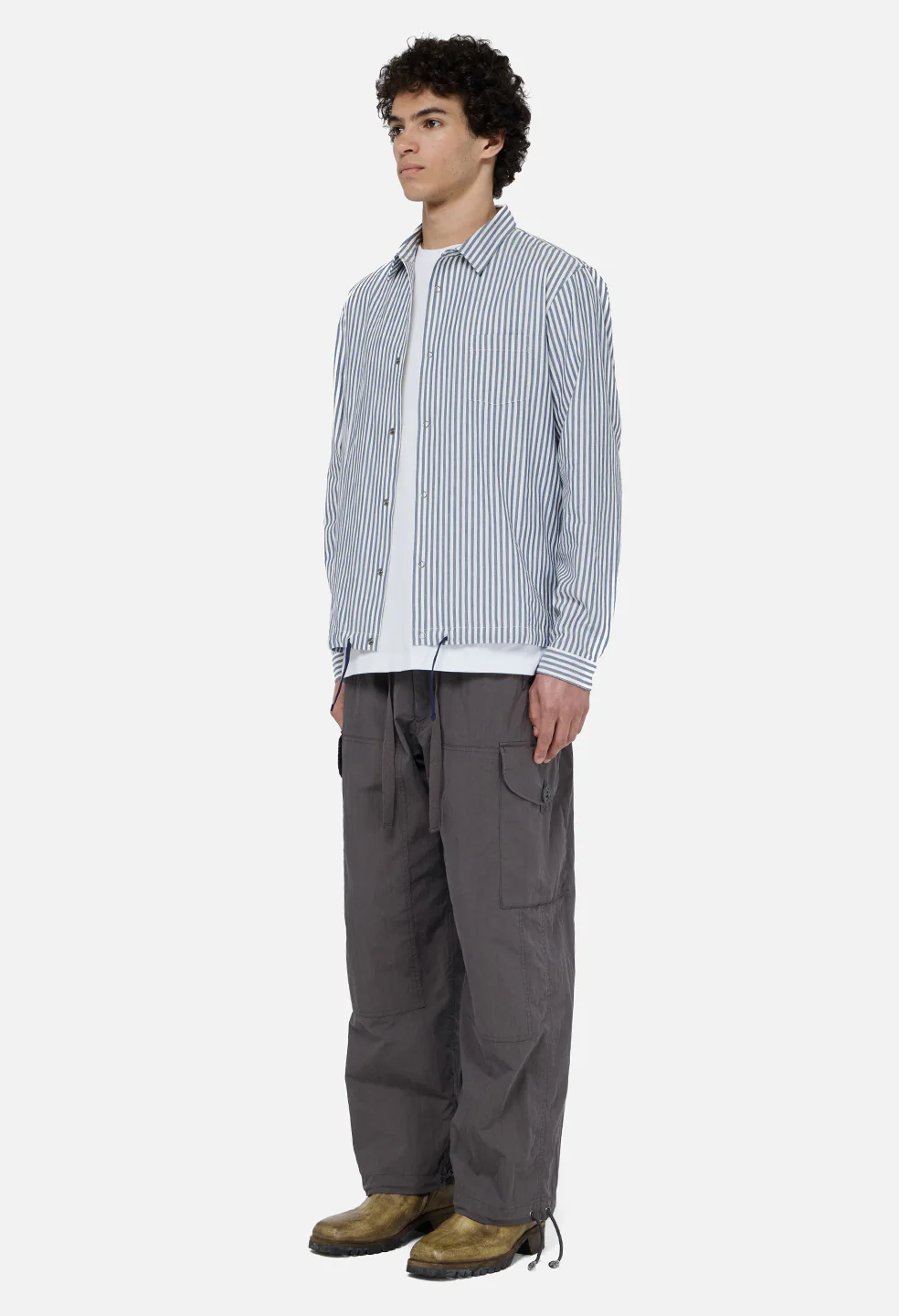Gallery Snap Shirt / Blue x White Stripe - Image 4