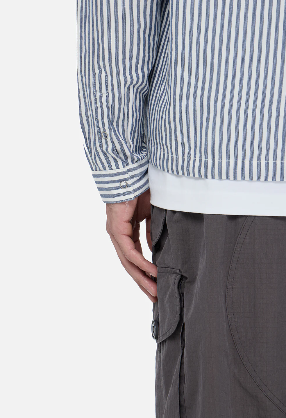Gallery Snap Shirt / Blue x White Stripe - Image 6