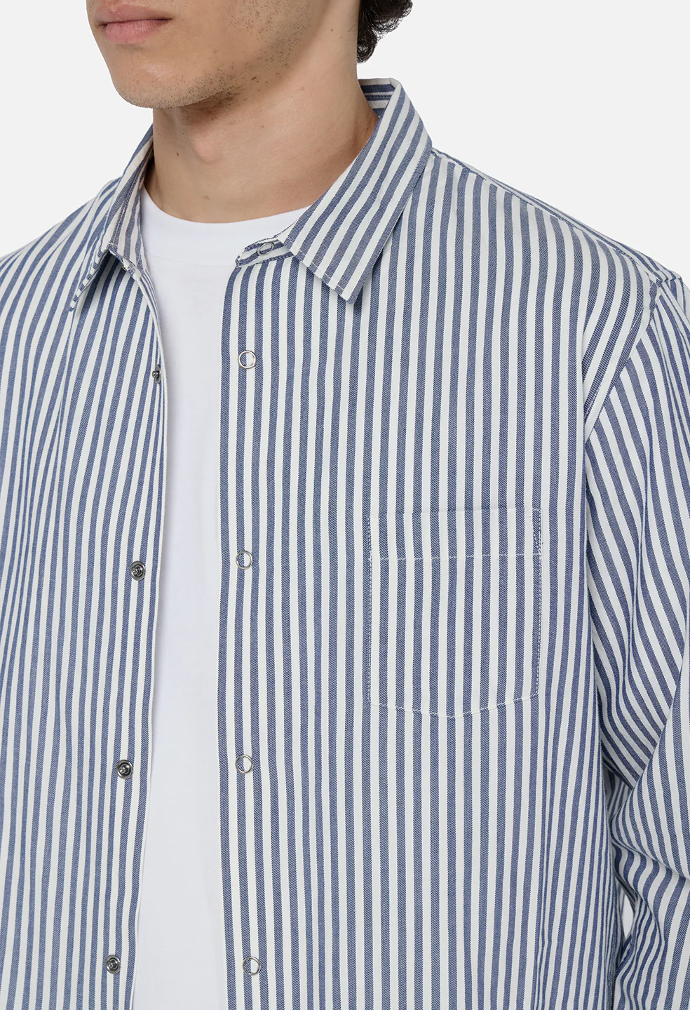 Gallery Snap Shirt / Blue x White Stripe - Image 7