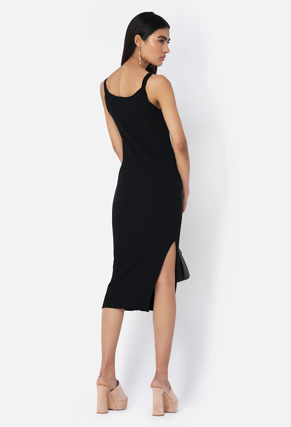 Ginza Rib Twist Dress / Black - Image 4