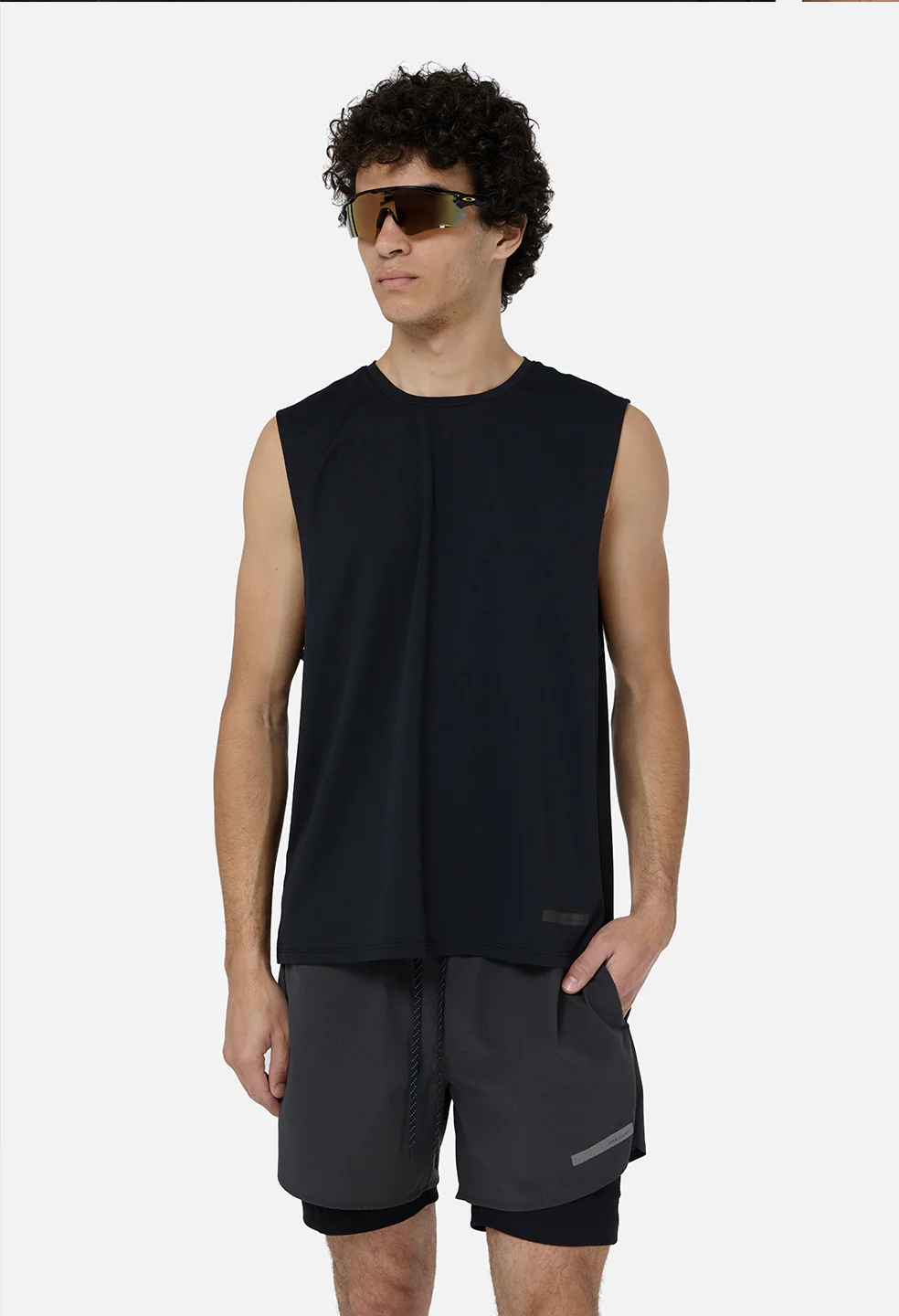 Grid-Mesh Sprint Shorts / Charcoal - Image 6