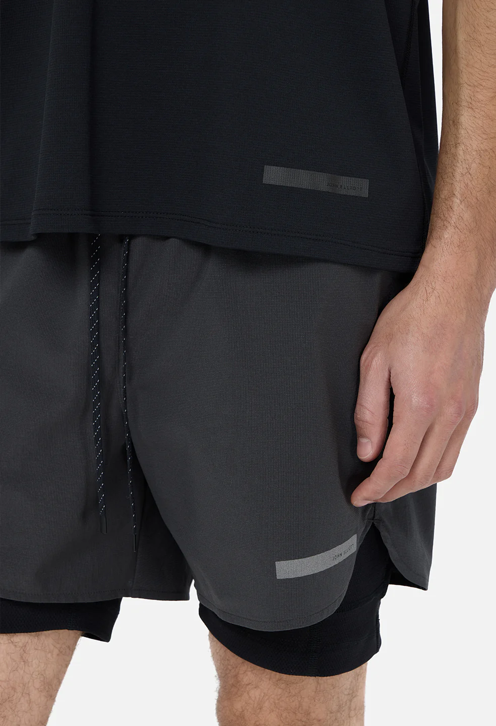 Grid-Mesh Sprint Shorts / Charcoal - Image 8