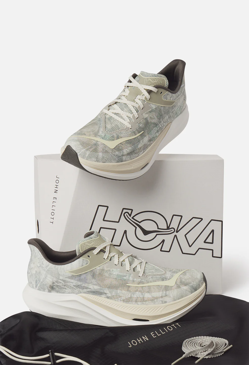 John Elliott x Hoka Rocket X 3 / Spray Green x Antique White - Image 8
