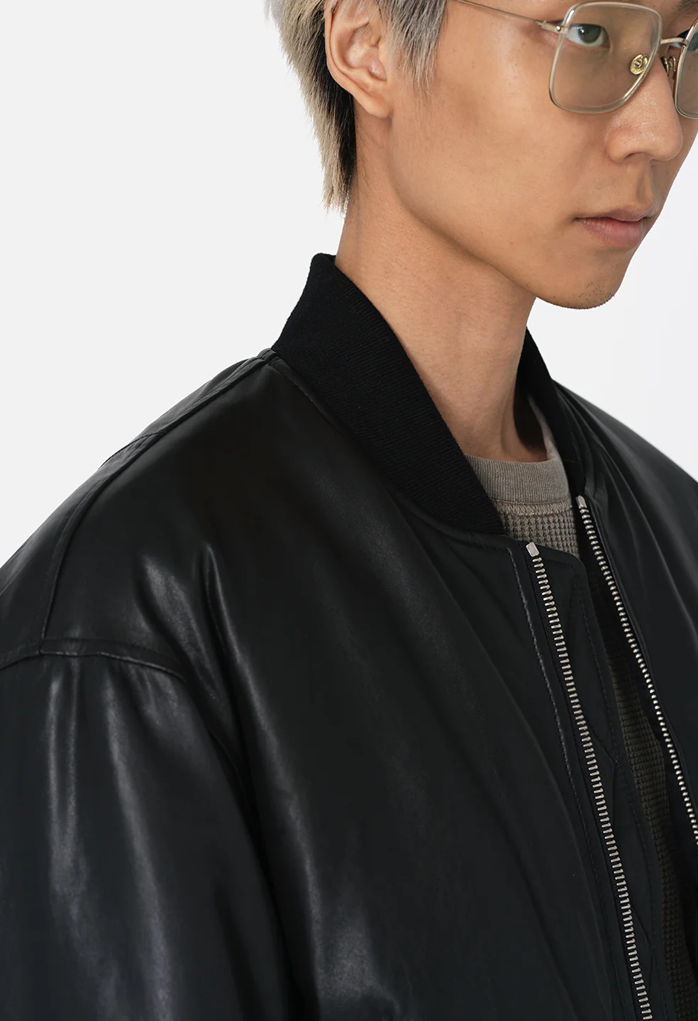 Leather Andes Bomber / Black - Image 3