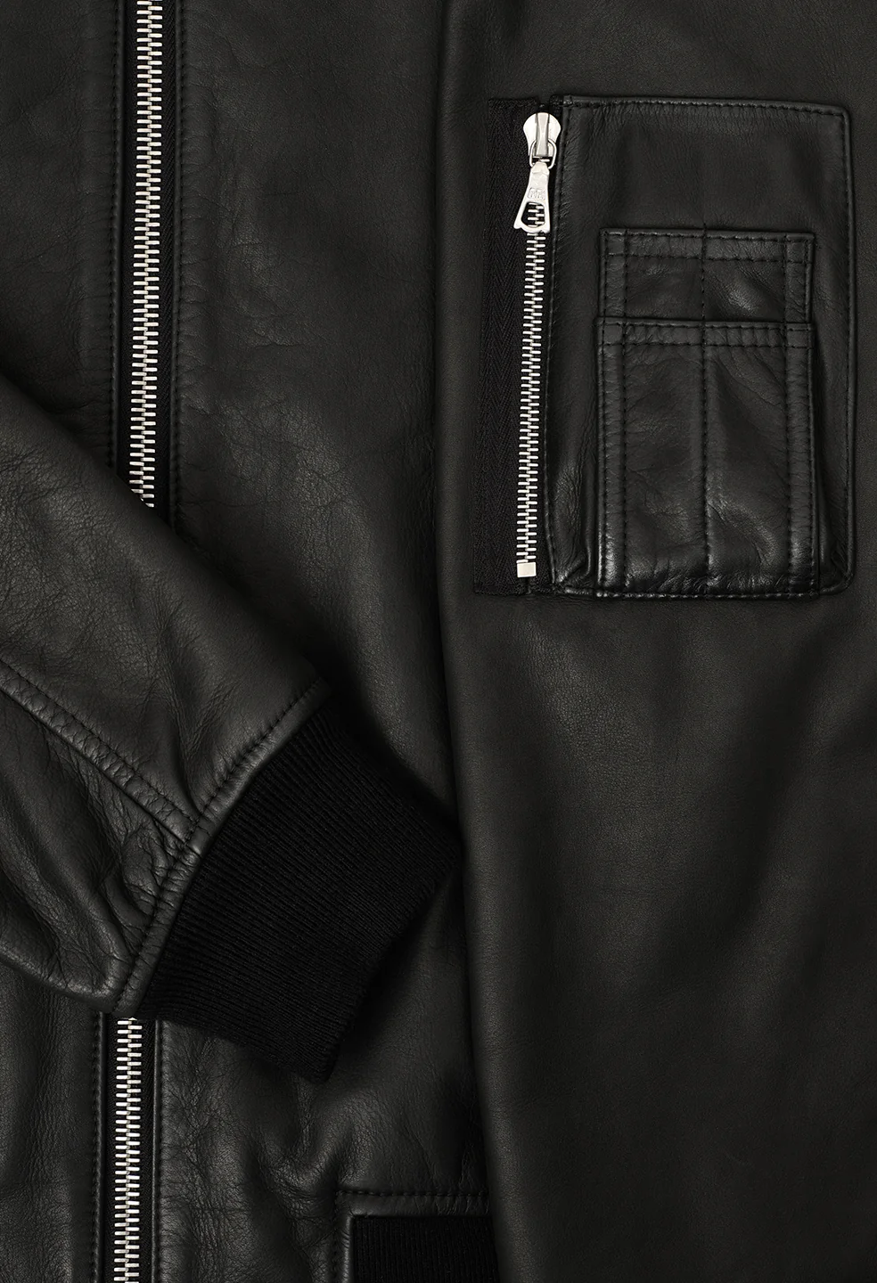 Leather Bogota Bomber / Black - Image 12