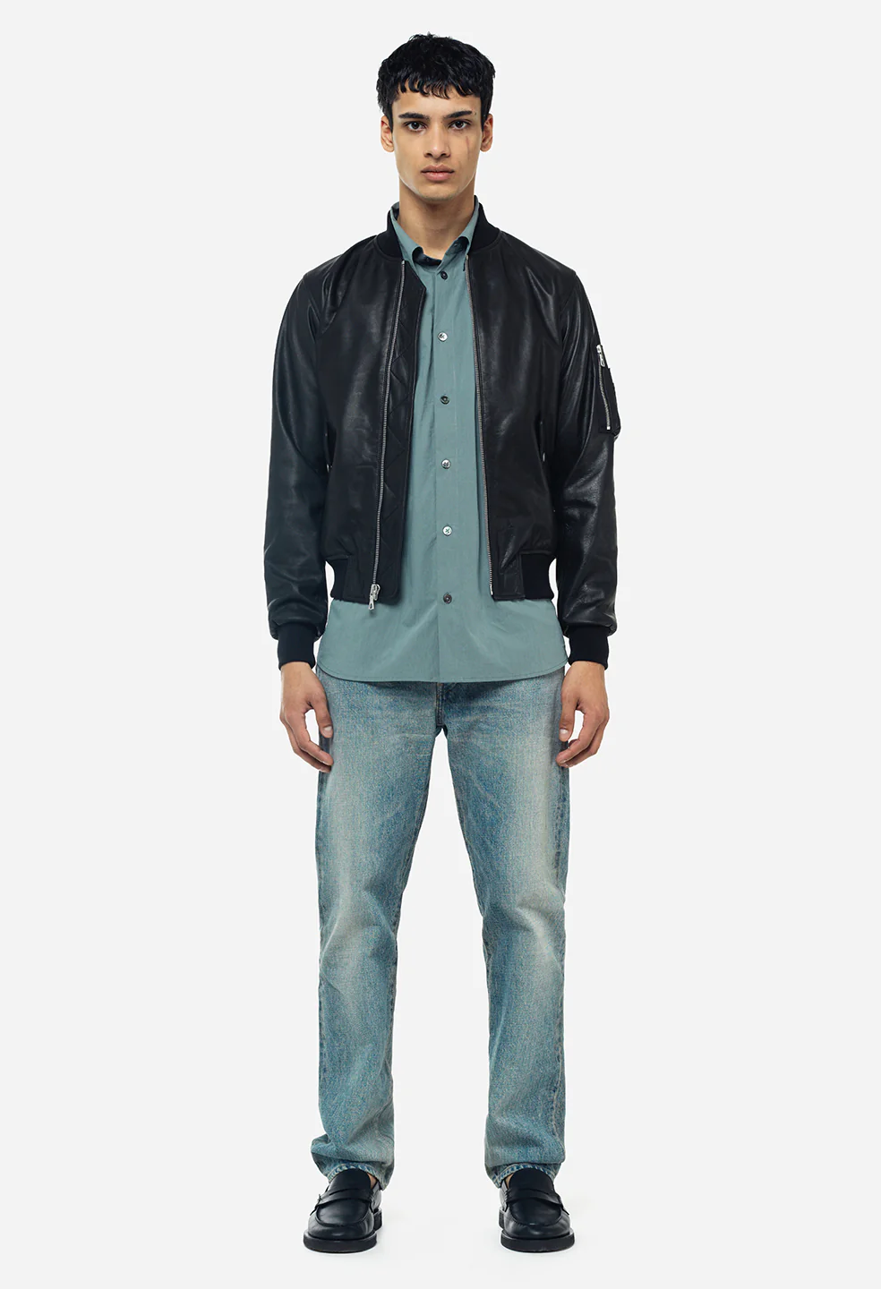 Leather Bogota Bomber / Black - Image 3