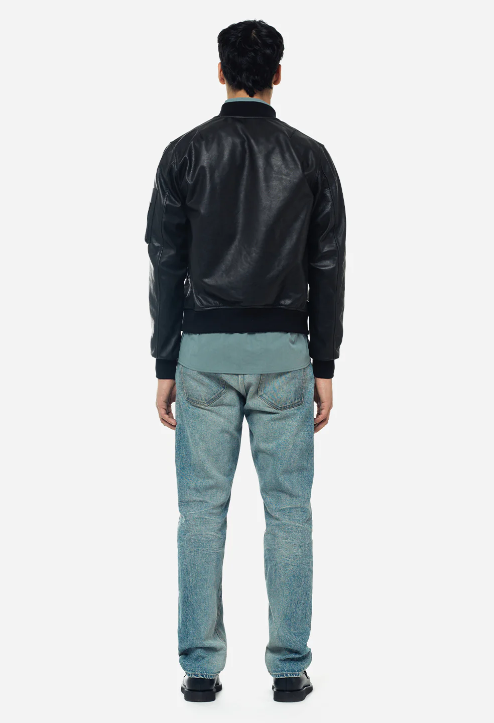 Leather Bogota Bomber / Black - Image 5