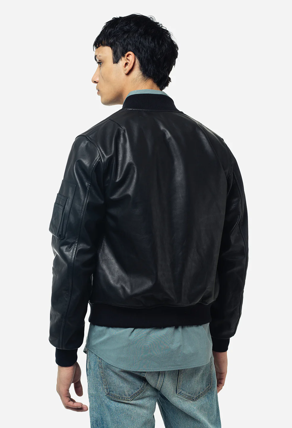 Leather Bogota Bomber / Black - Image 8