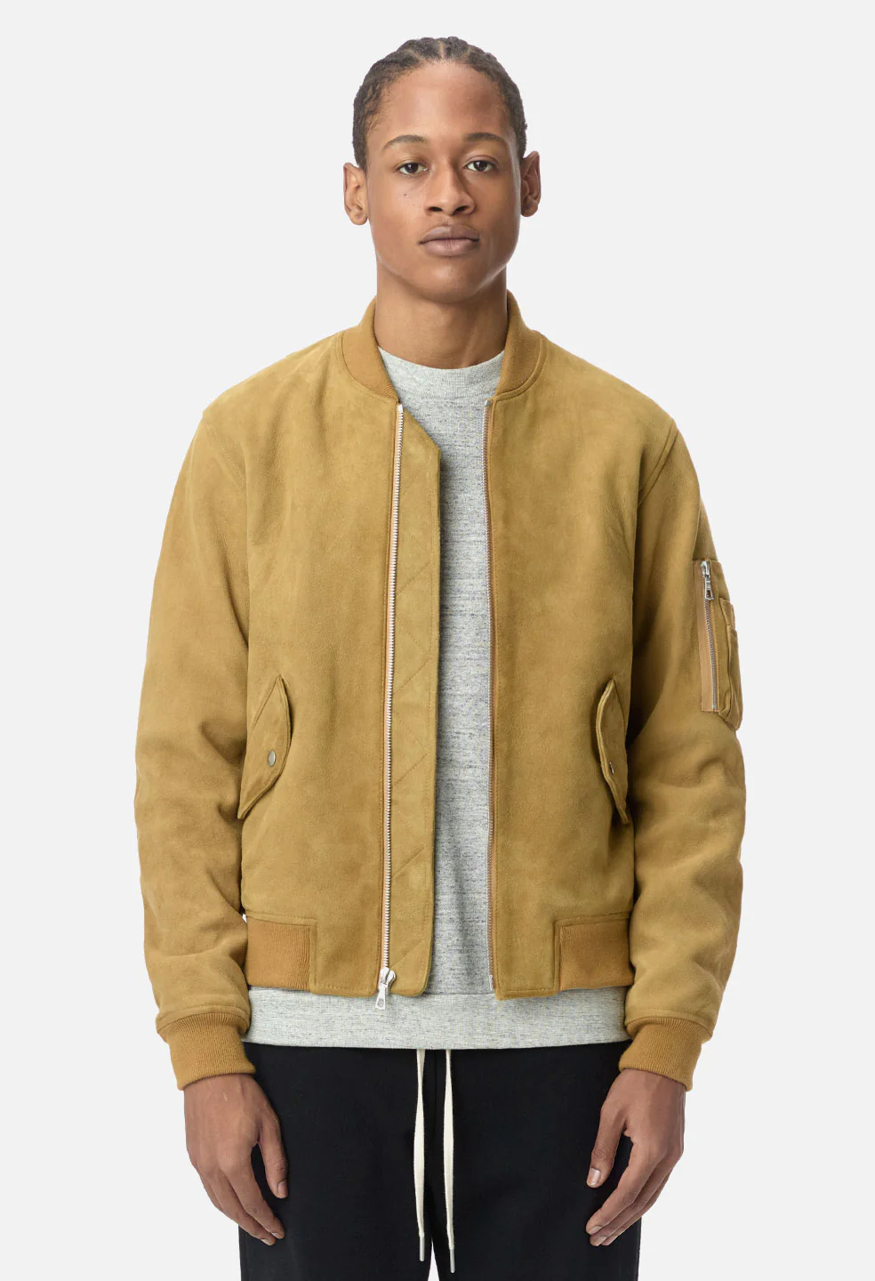 Leather Bogota Bomber / Tan Suede - Image 3