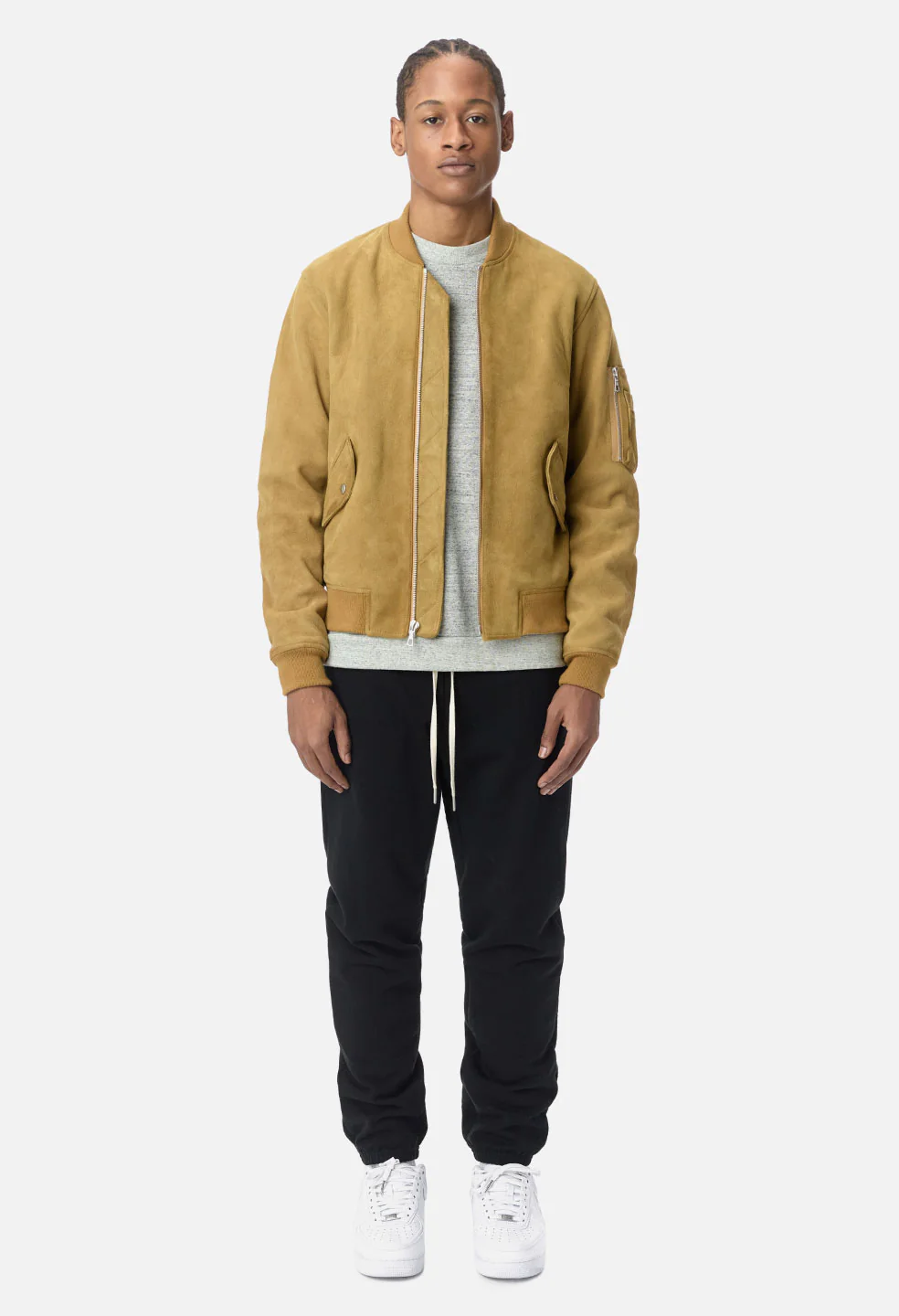 Leather Bogota Bomber / Tan Suede - Image 4