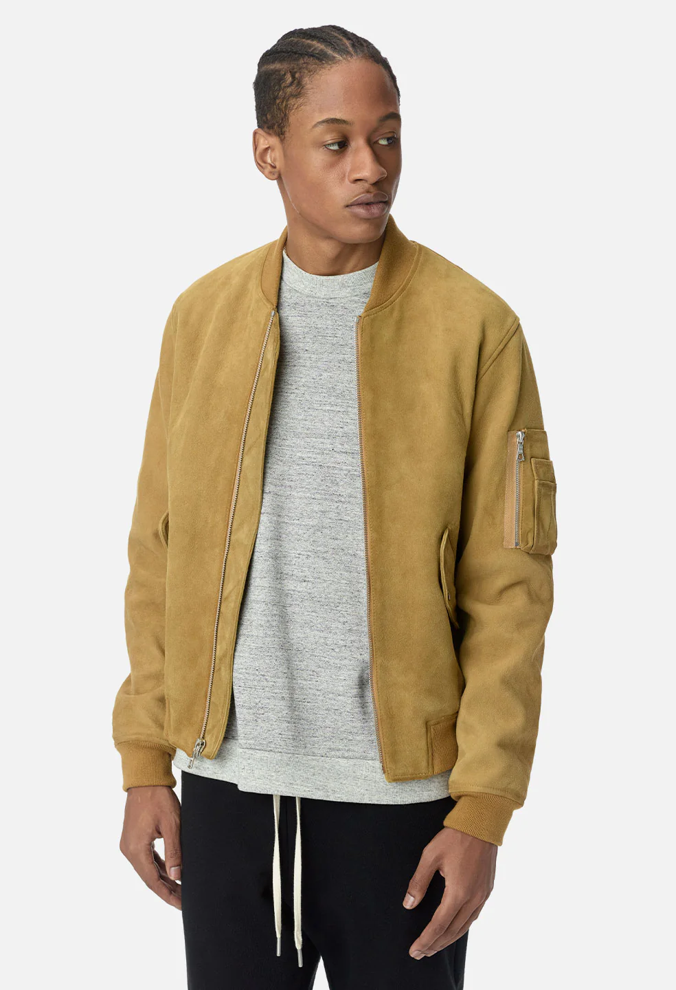Leather Bogota Bomber / Tan Suede - Image 7