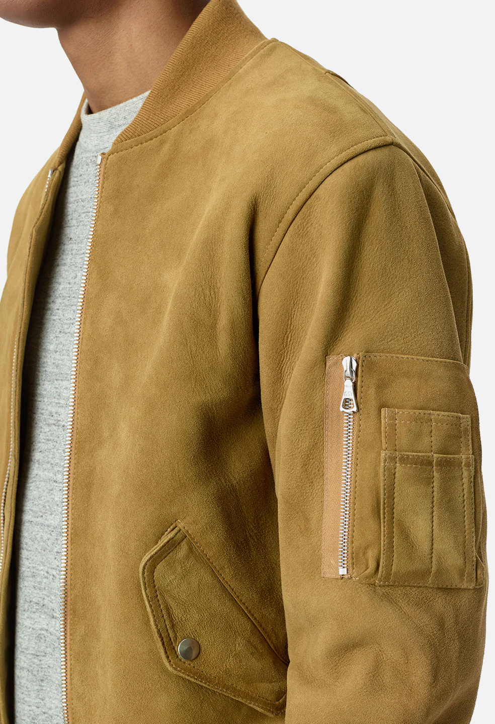 Leather Bogota Bomber / Tan Suede - Image 8