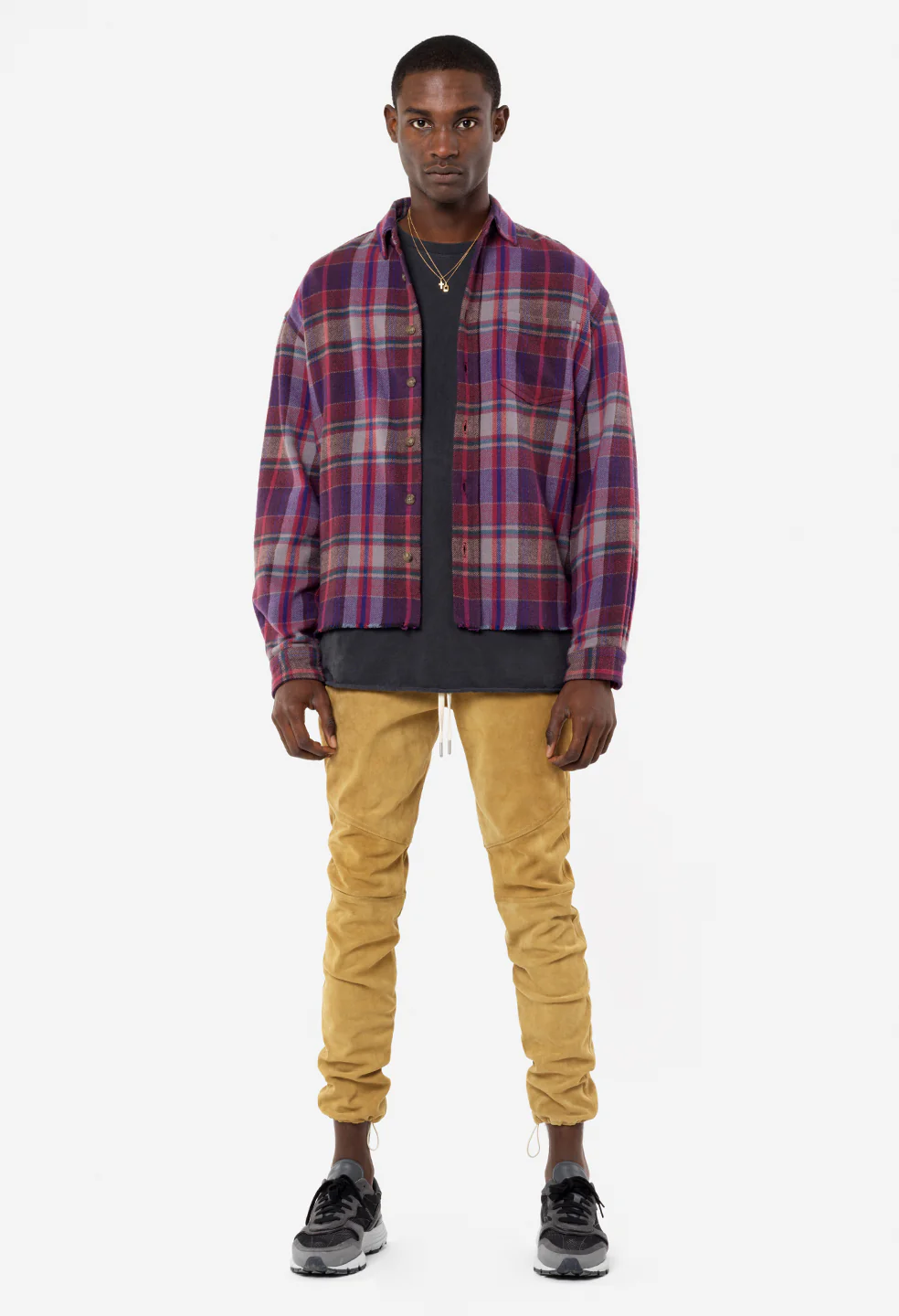 Leather Escobar Pants / Tan Suede - Image 3
