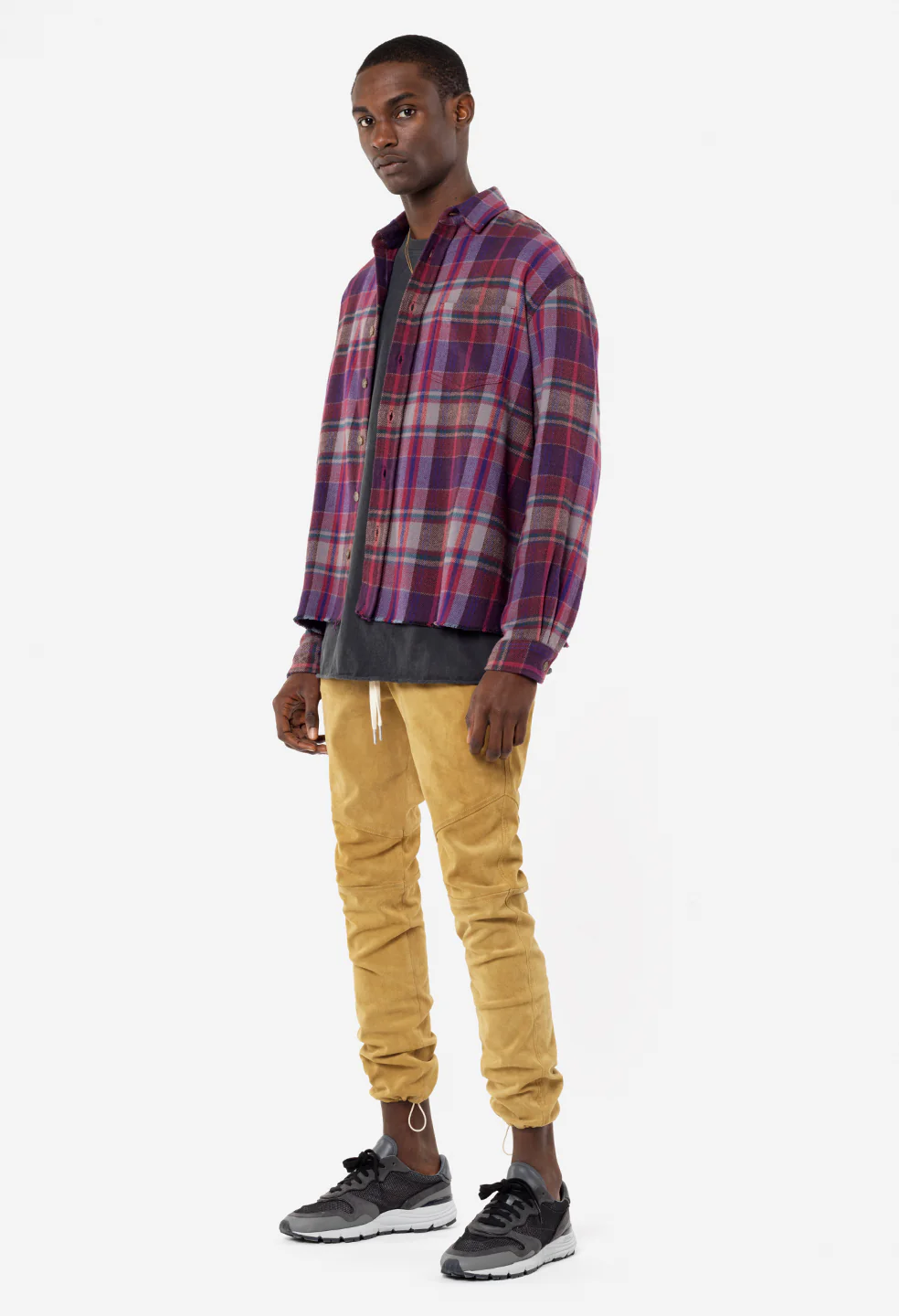 Leather Escobar Pants / Tan Suede - Image 4