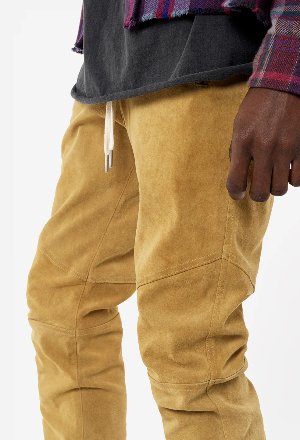 Leather Escobar Pants / Tan Suede - Image 7