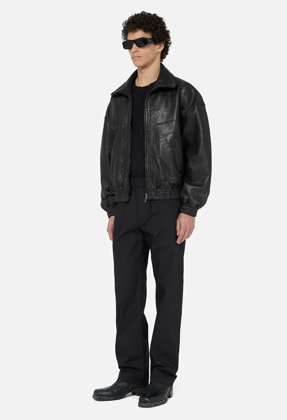 Leather Lautner Jacket / Black - Image 4