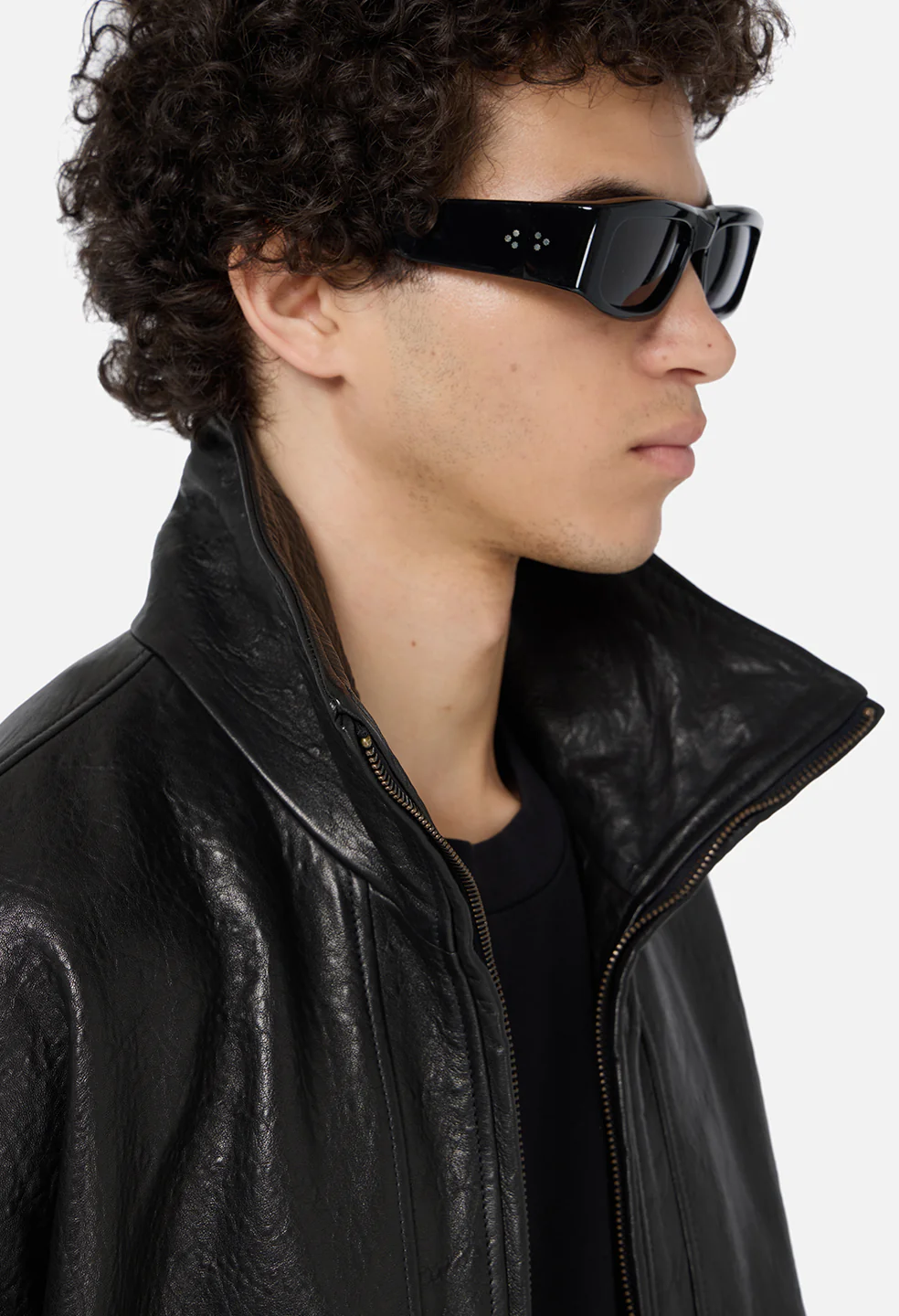 Leather Lautner Jacket / Black - Image 8