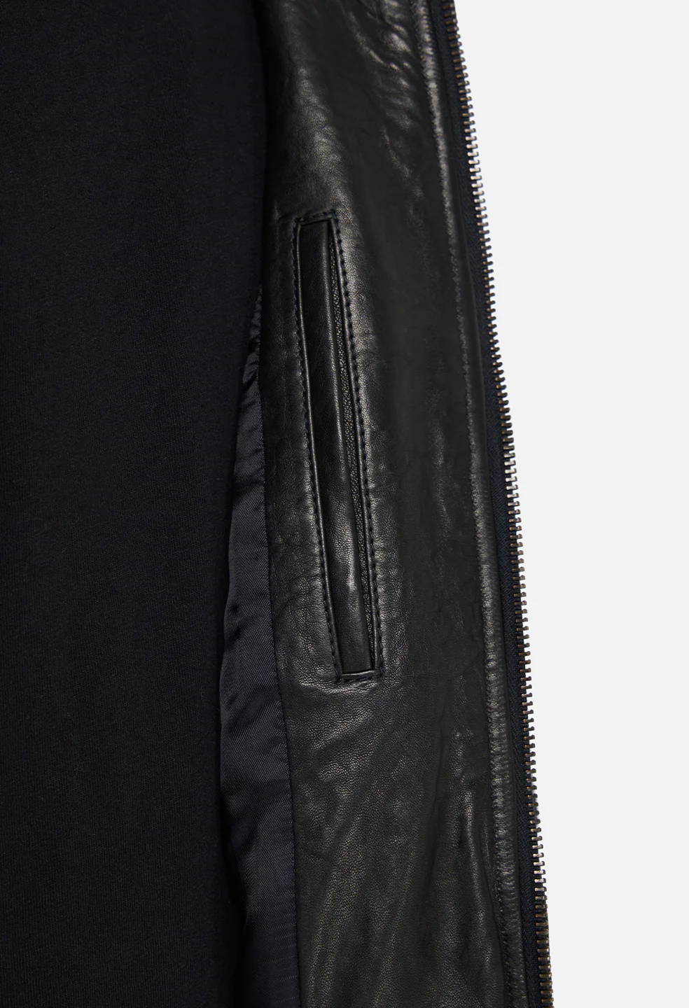 Leather Lautner Jacket / Black - Image 9
