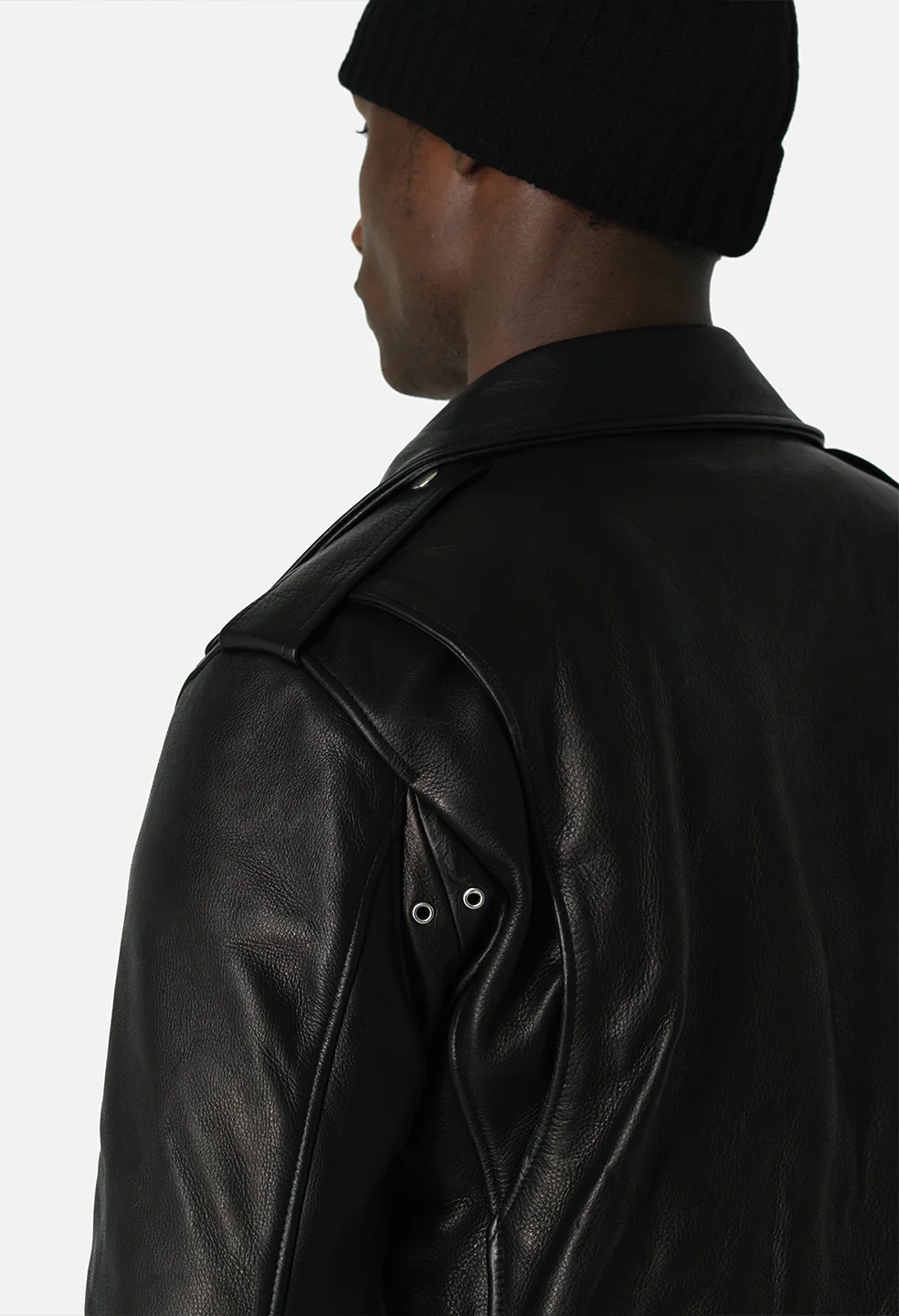 Leather Moto Jacket / Black - Image 12