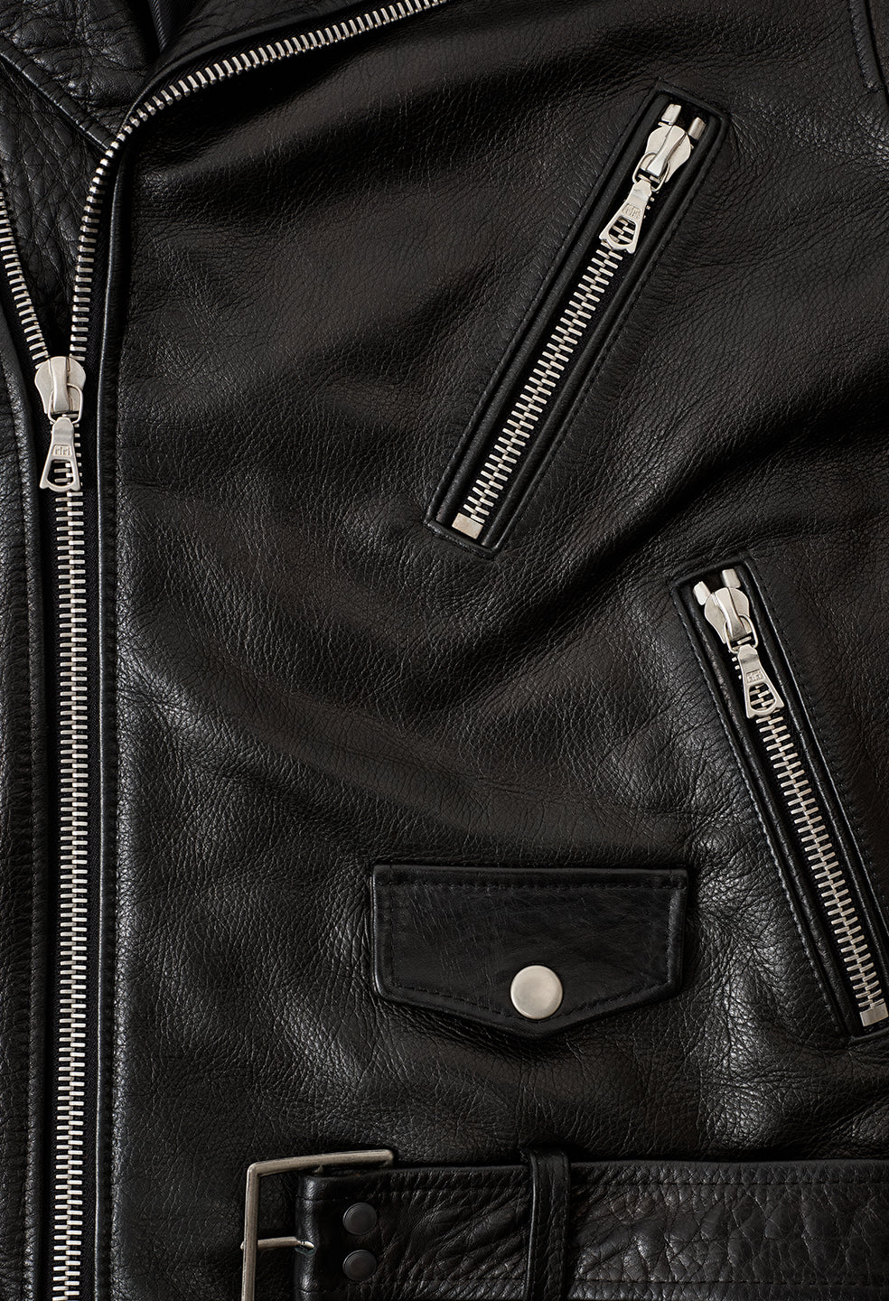 Leather Moto Jacket / Black - Image 6