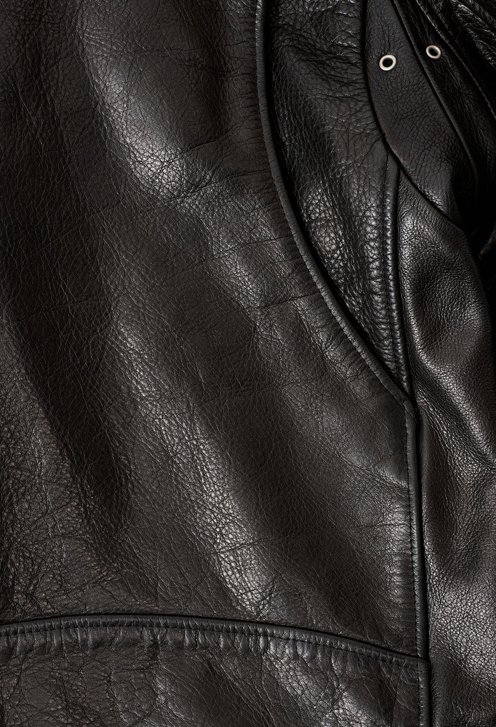 Leather Moto Jacket / Black - Image 8