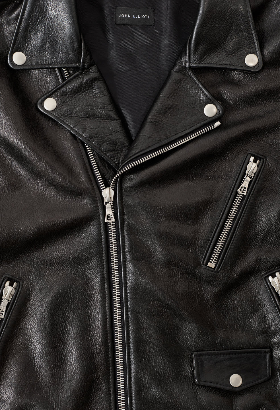Leather Moto Jacket / Black - Image 9