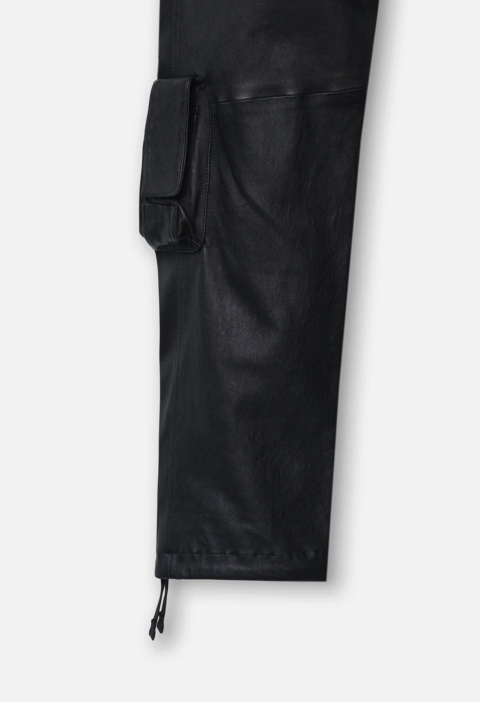Leather Slim Tactical Cargo / Black - Image 4