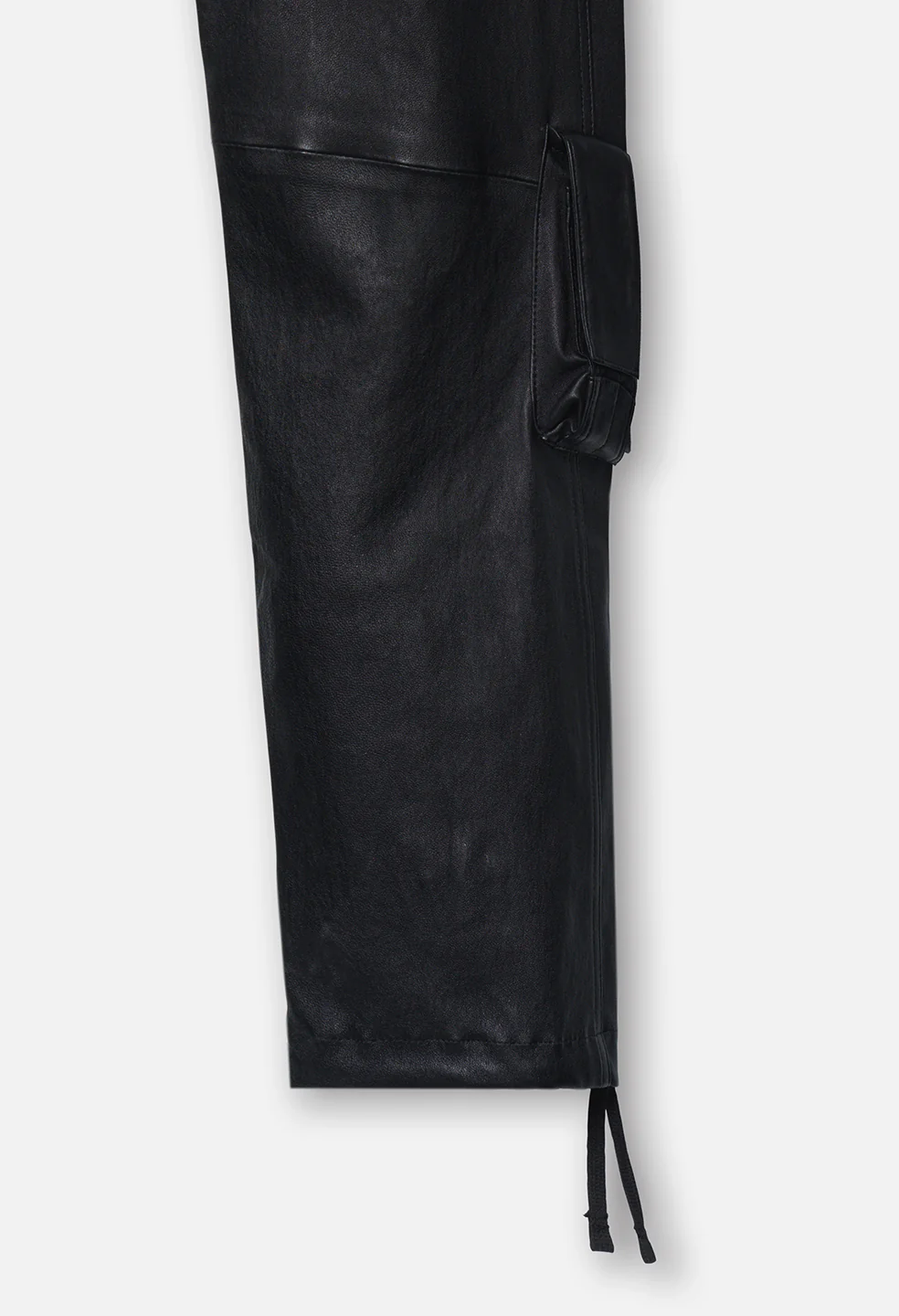 Leather Slim Tactical Cargo / Black - Image 5