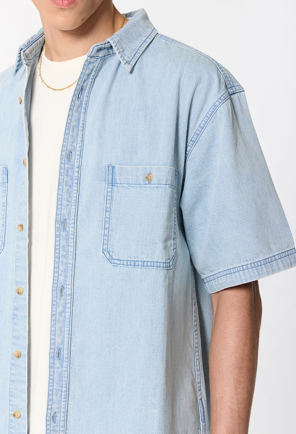 Princeton Hemi SS Shirt / Washed Indigo - Image 7