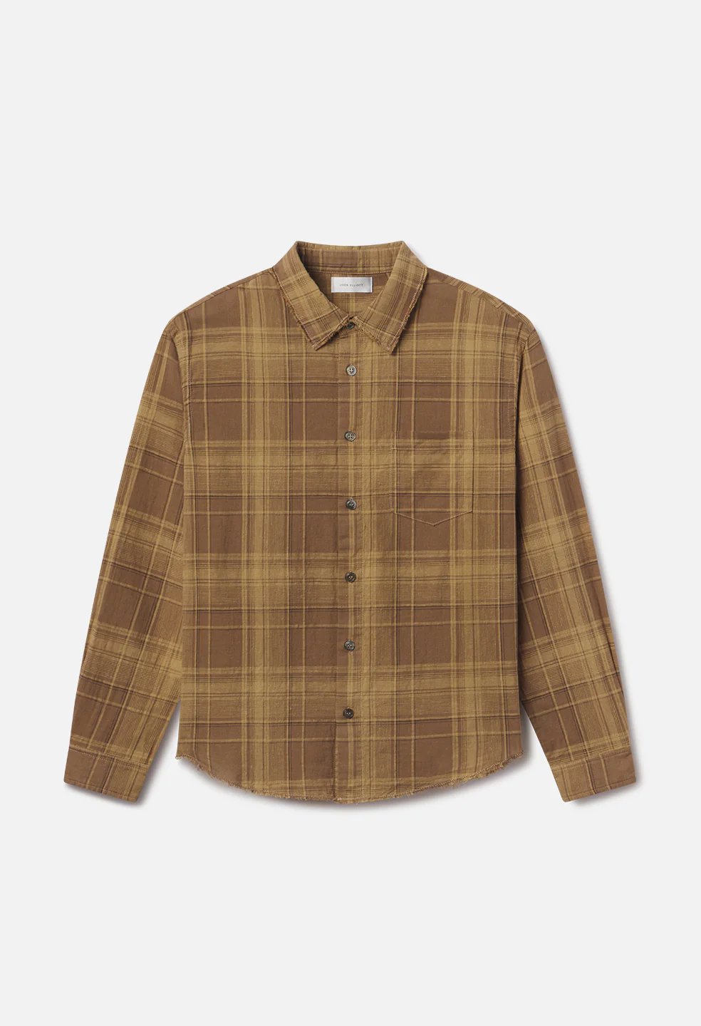 Raw Edge Cropped Cloak / Mocha Check