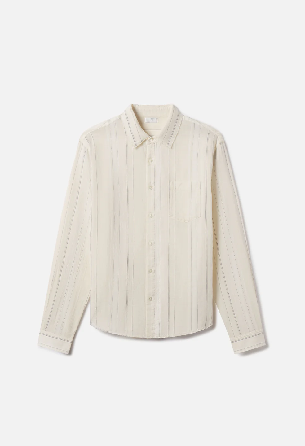 Raw Edge Cropped Cloak / Salt Stripe