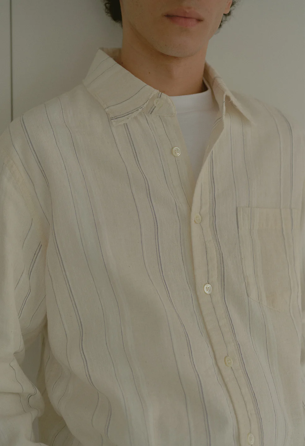 Raw Edge Cropped Cloak / Salt Stripe - Image 4